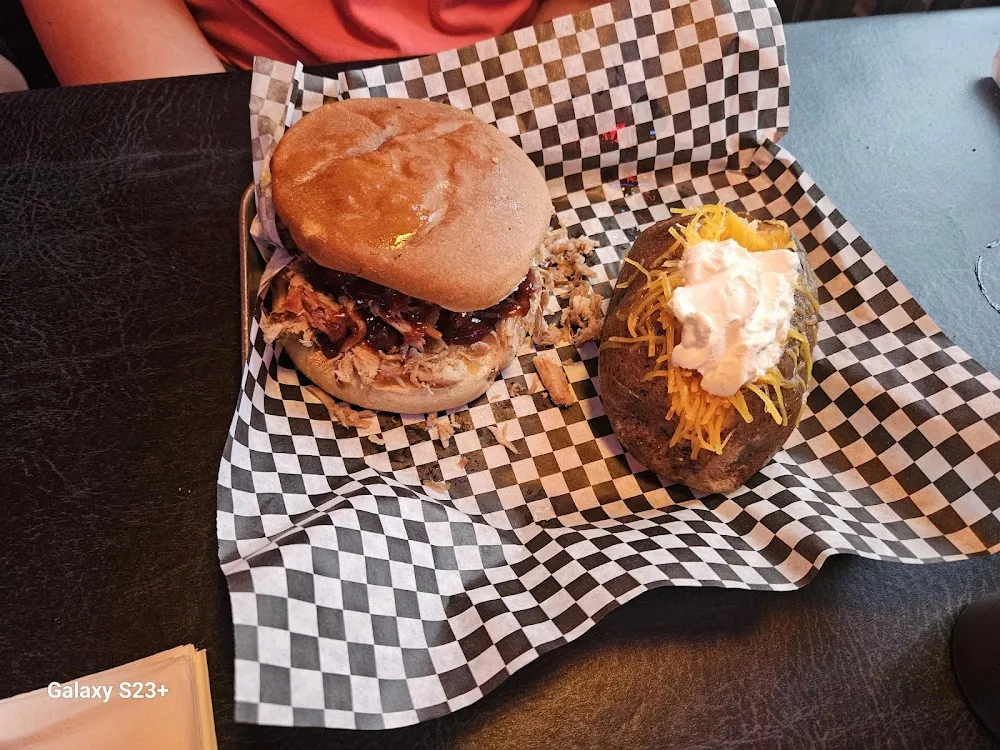 BBQ Pulled Pork Sandwich & Loaded Baked Potato